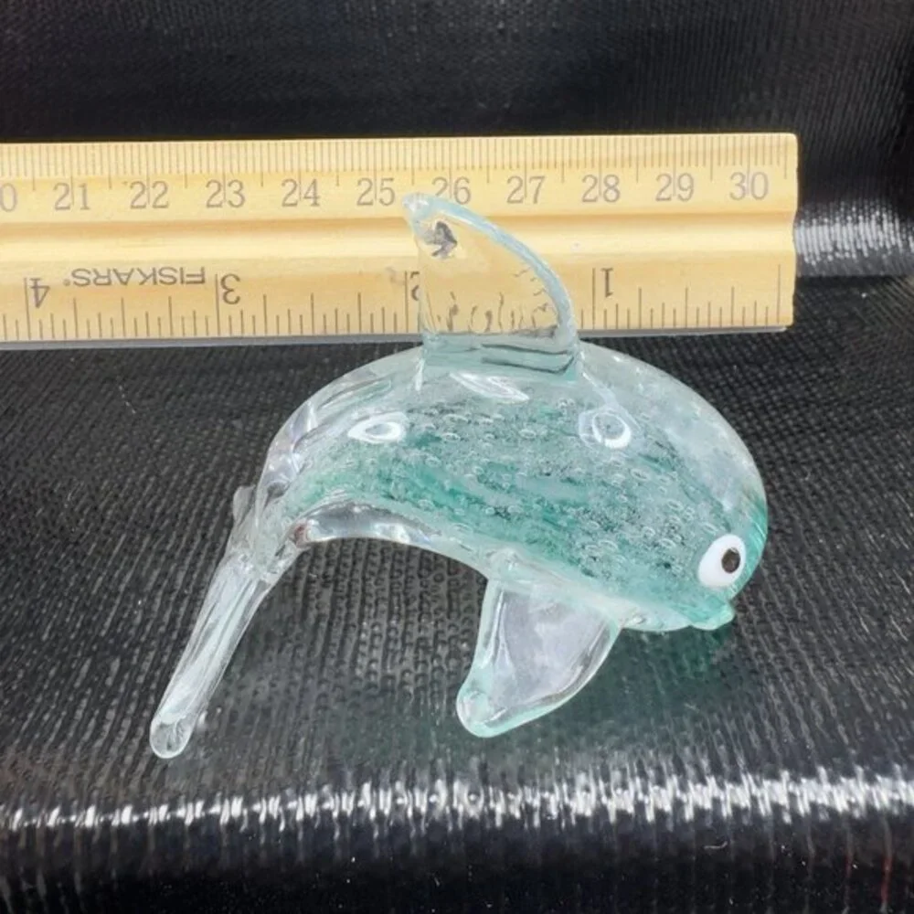 Dynasty Gallery Art‎ Glass Dolphin Figurine Green Dolphin Glass Figure Vintage